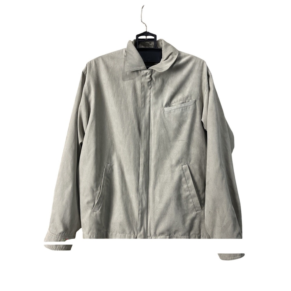 Bachrach Lightweight Jacket Mens S Tan Faux Suede Harrington Full Zip Bomber 90s